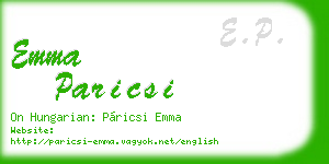 emma paricsi business card