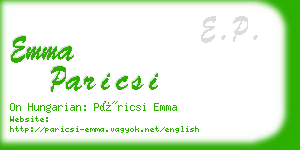 emma paricsi business card
